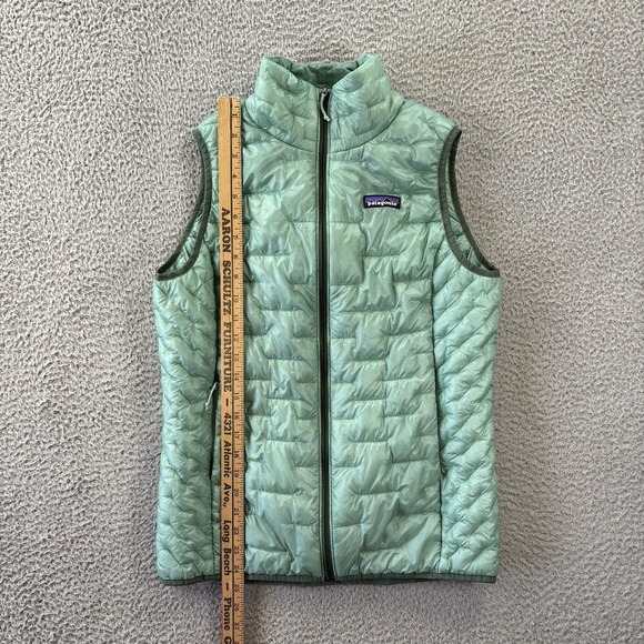 Patagonia Micro Puff Light Puffer Vest Womens Medium Gypsum Green - Picture 3 of 13